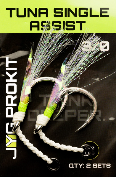 JYG Tuna Single Assist Hook With Feather