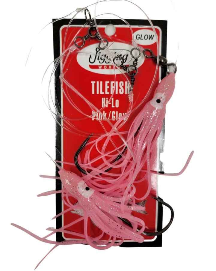 Jigging World Tile Fish Rig Hi-Lo 6" Squid Skirts 10/0