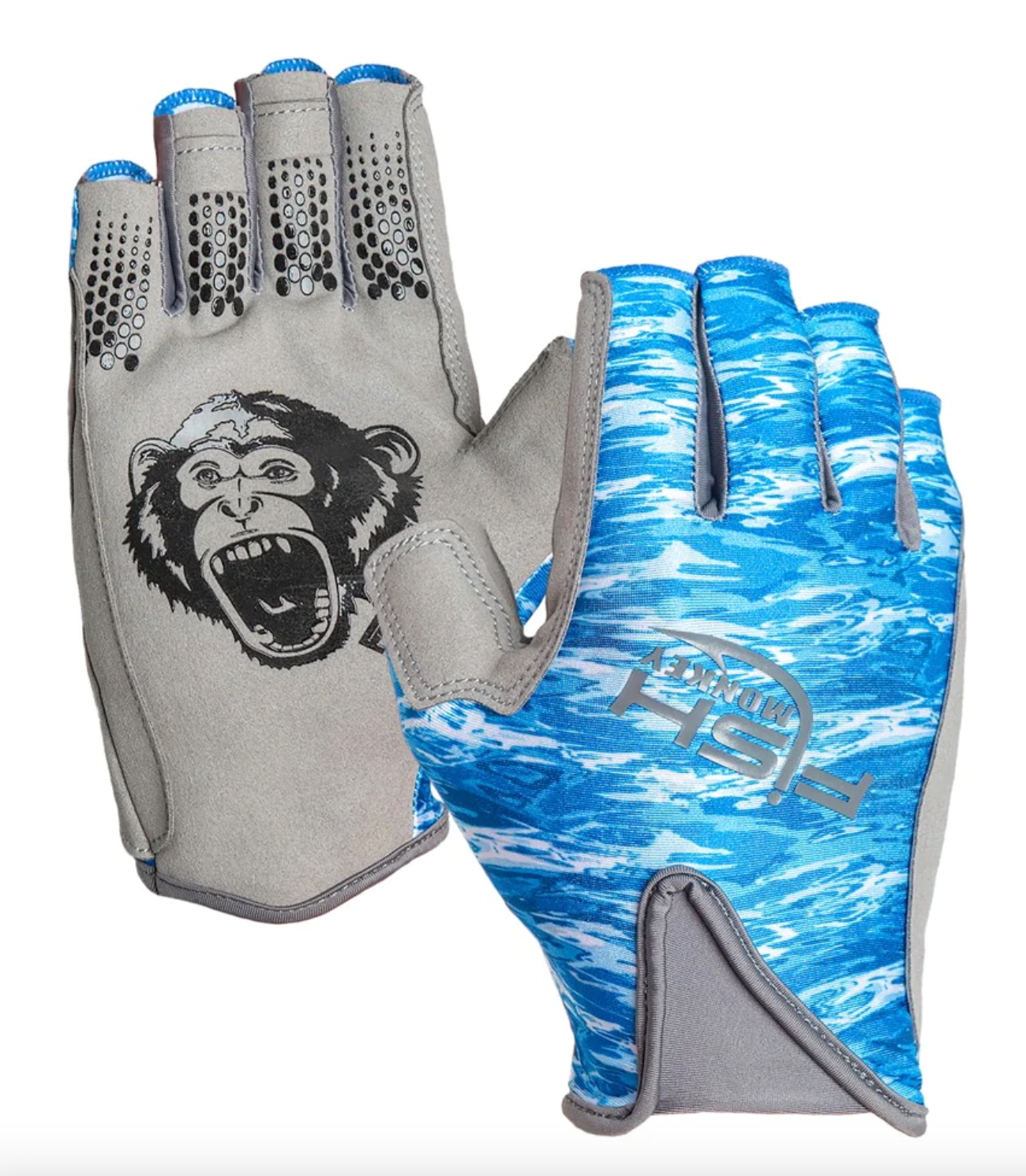 Fish Monkey Pro 365 Guide Glove, Exposed Fingers, Blue Water Camo, X-Large
