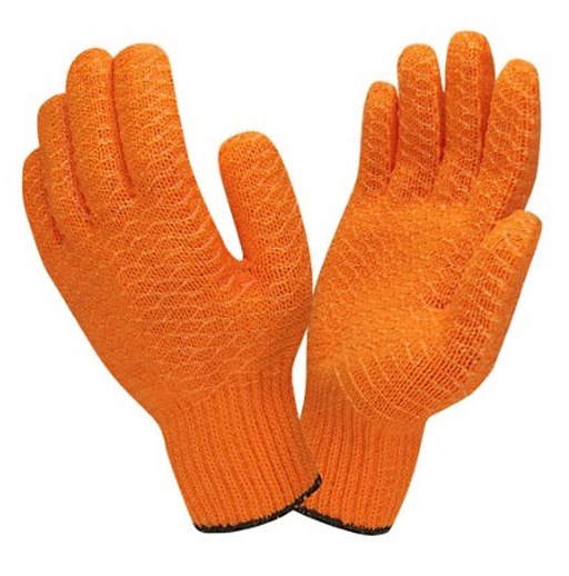 Calcutta CG1002 Men's Orange String Knit Grip Gloves, Large