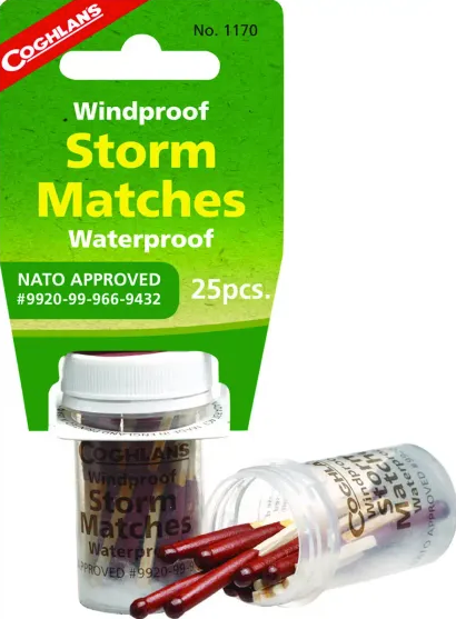 Coghlan's Wind And Waterproof Storm Matches, 25 Pack