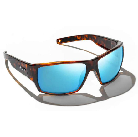 Bajio Vega Brown Tortoise Matte Frame/Blue Mirror Glass Lens Sunglasses