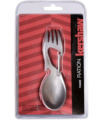 Kershaw Ration Multi Tool Spork Stainless Steel with Carabiner and Bottle Opener