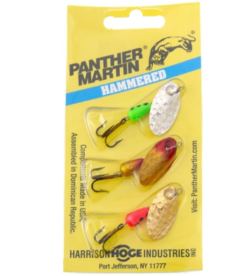 Panther Martin Hammered Regular Spinner, #4, 1/8oz, 3pk Kit