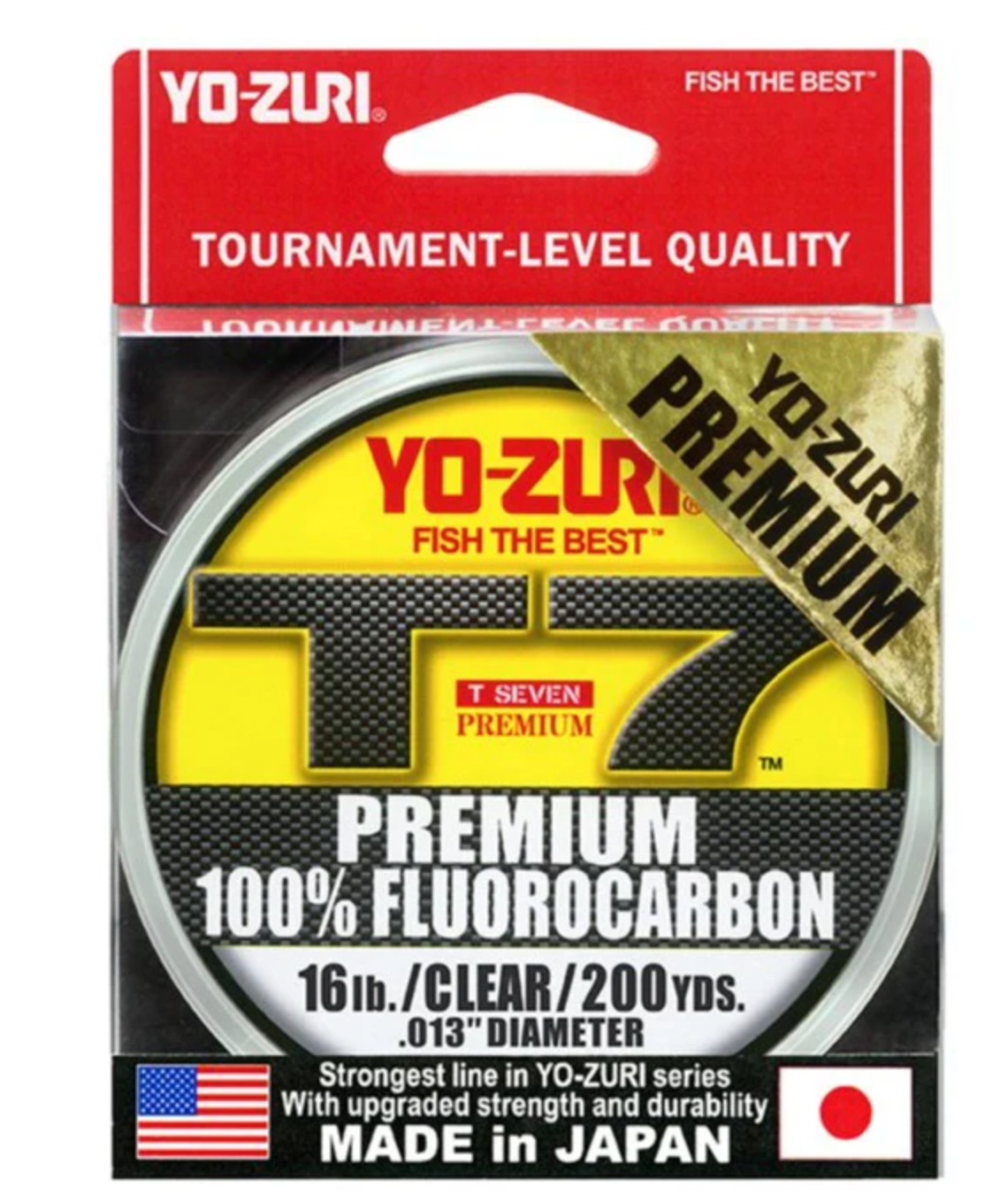 Yo-Zuri T-7 Premium Fluorocarbon Line (6lb-25lb, 200yd, Clear)