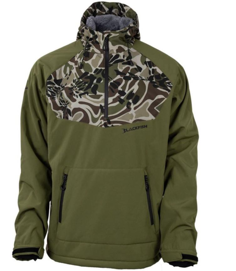 Blackfish Gale Zip Softshell Pullover - Green/Prym1 OS Woods -