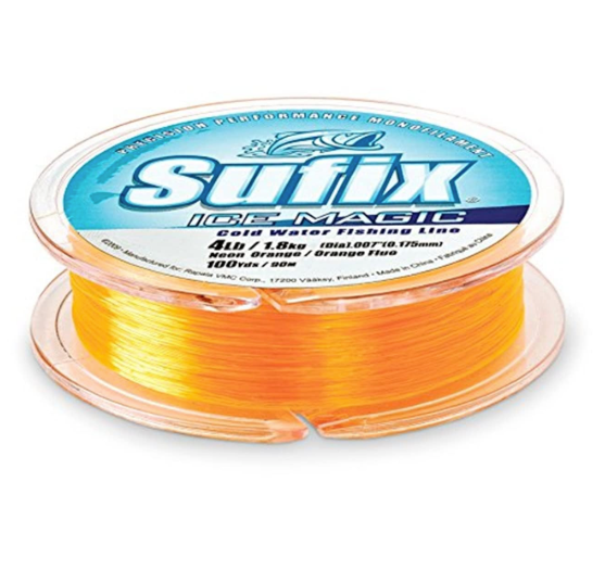 Sufix Ice Magic Monofilament Line 2lb 100yd Neon Orange