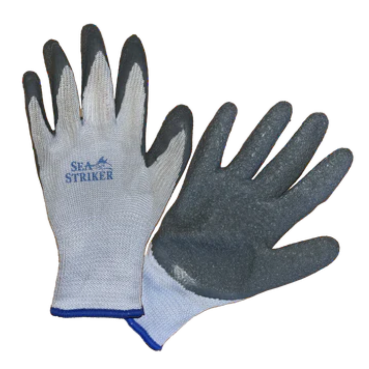 Sea Striker Men's Knit Gripper Gloves Rubber Coated