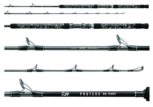 Daiwa PRWNC74XXHF Proteus WN Boat Rods, 7'4" XX Heavy Action, Fast