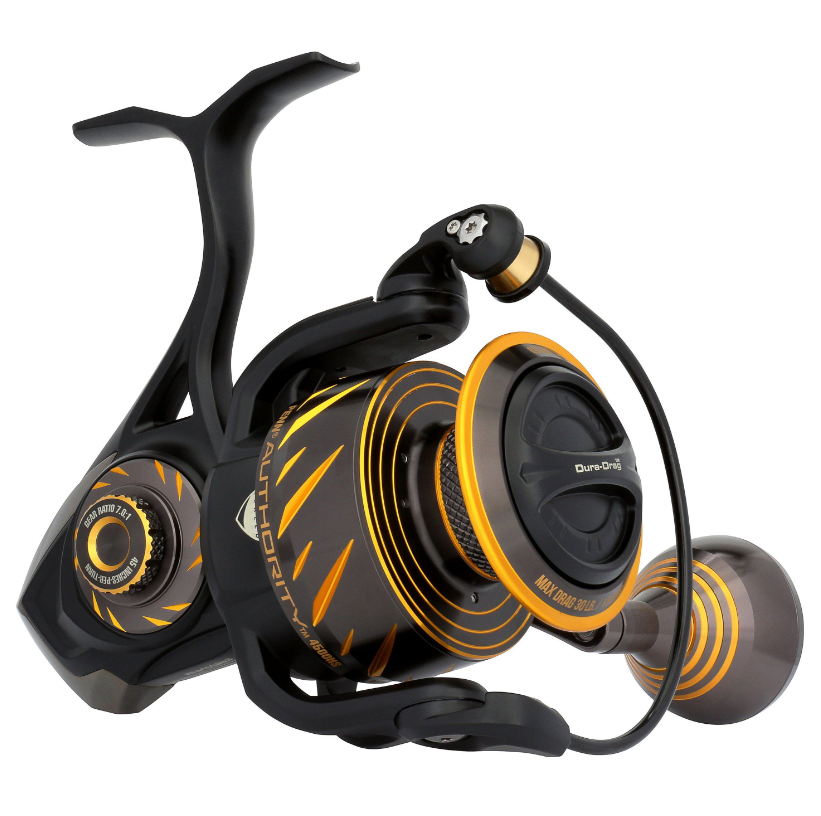 Penn ATH4500HS Authority Spinning Reel, Size 4500HS, Black/Gold