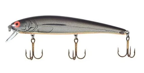 Bomber B15 Long A 4 1/2" Shallow Jerkbait, Chrome/Black Back Orange Belly