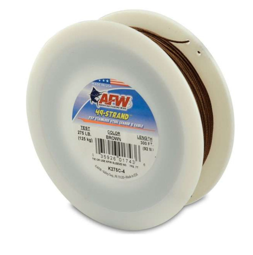 AFW 49 Strand 7x7 Stainless Steel Shark Leader Cable 275lb 300ft