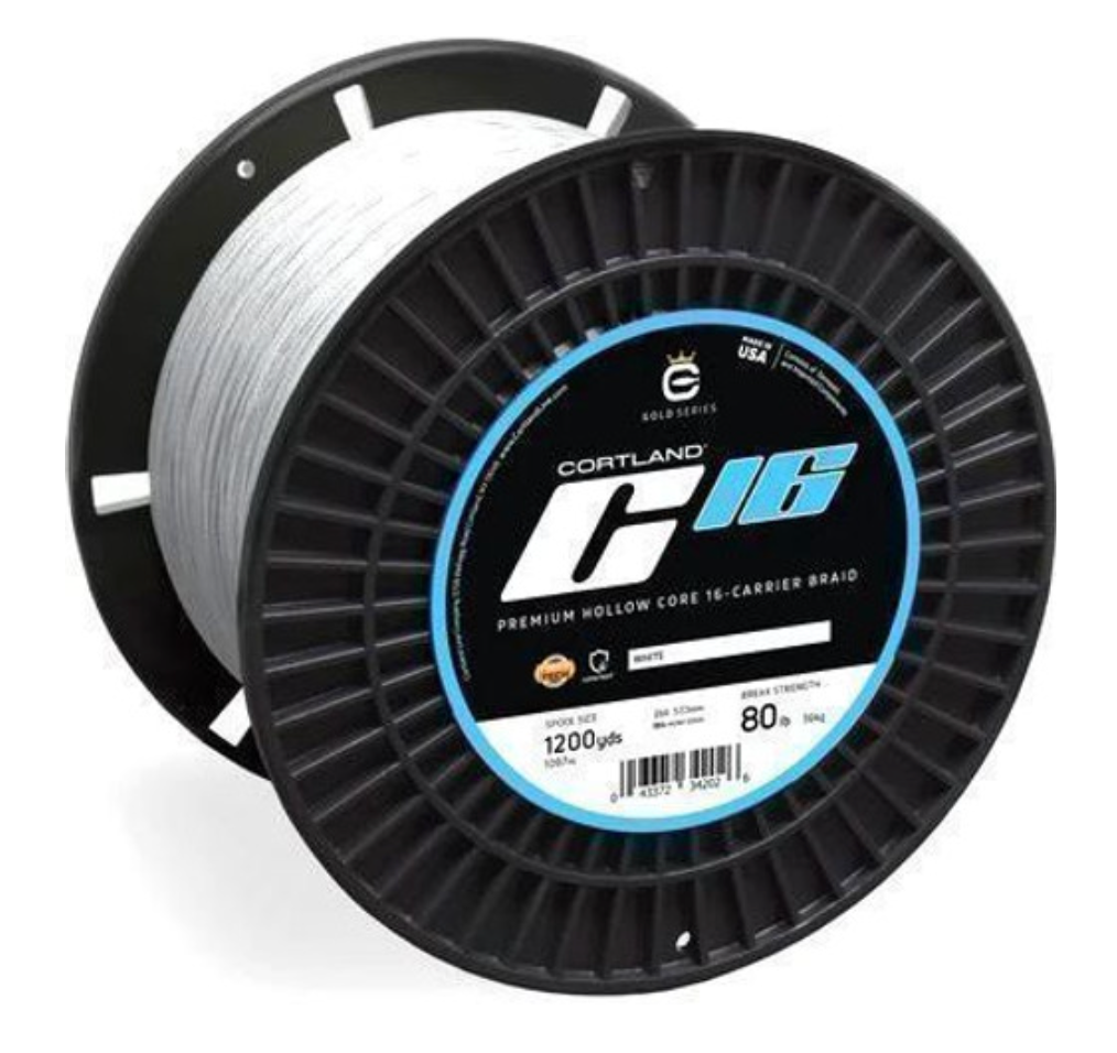 Cortland 162655 C-16 Hollow Core Braid 60 LB White 3500 YDS