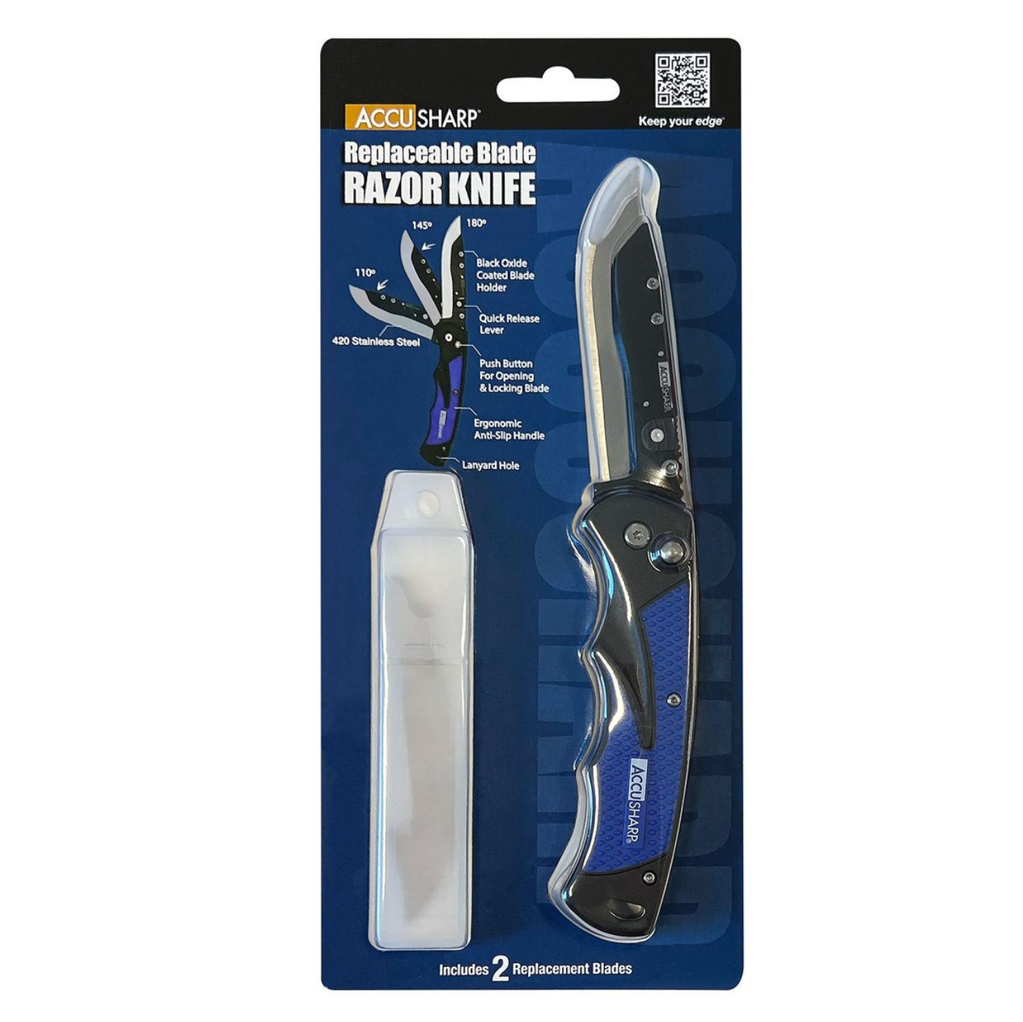 AccuSharp 743C Replaceable Blade Razor 3.5" Folding Knife