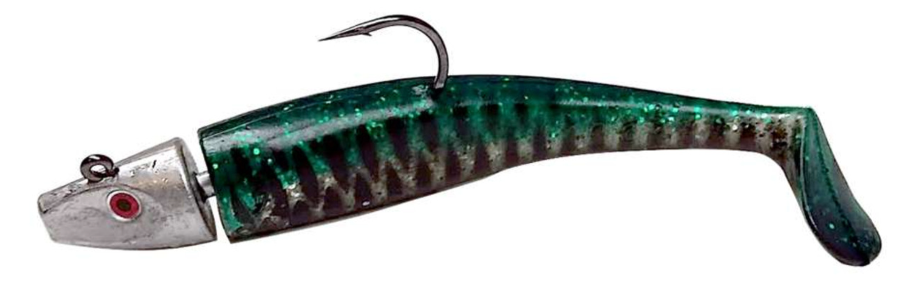 Al Gag's Lures Whip-It Fish Rigged, (1 Head/2 Tails)