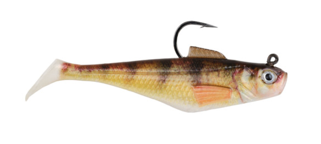 Berkley Powerbait Pre-Rigged Swim Shad with 3D Eyes, 3", 5pk, HD Yellow Perch