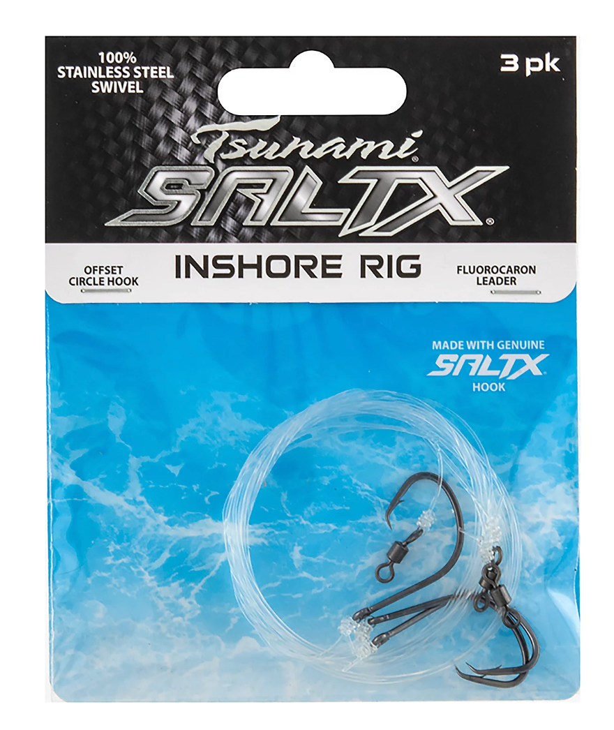 Tsunami SaltX Inshore Rigs 2/0 40” 30Lb Fluoro