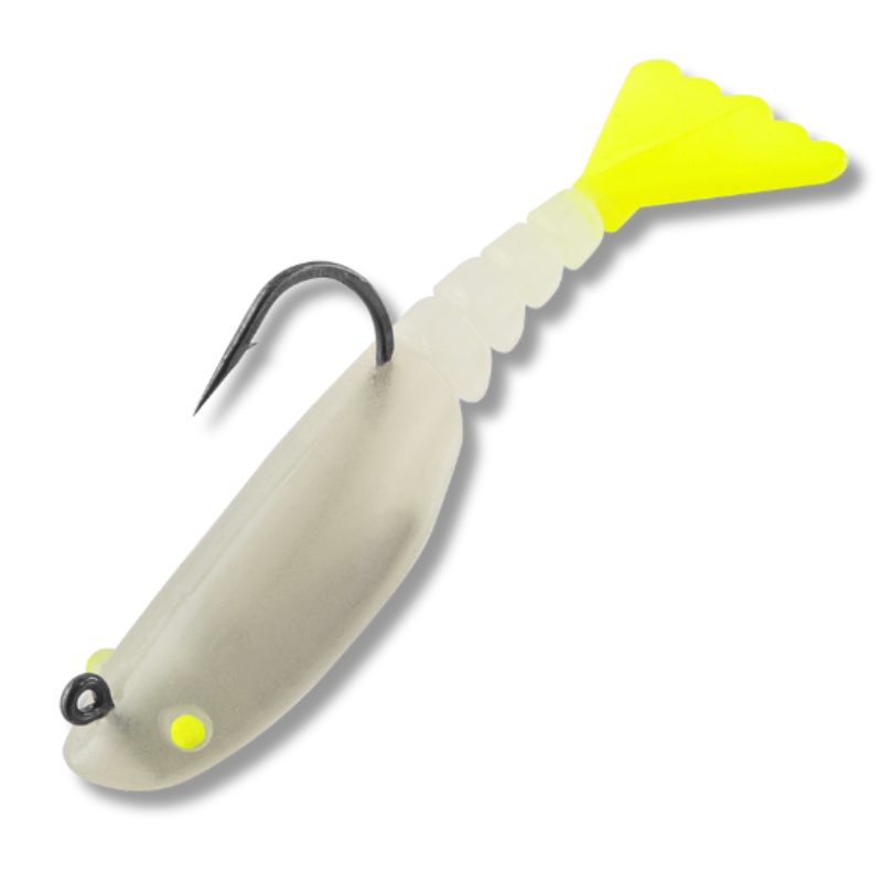 Egret Baits Vudu Mambo Shrimp Glide Bait 3'' 1/8Oz 2Pk Glow/Chart