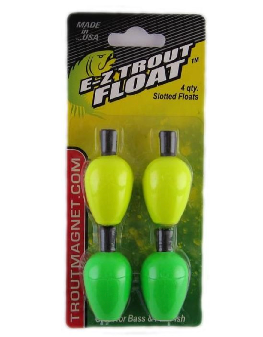 Leland E-Z Trout Float 4 Slotted Floats, 3/4", 0.3 oz, Yellow & green