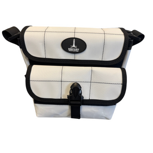 White w/Black Stitching & White Logo / Large - 8" Tubes