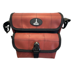 Brown w/Black Stitching & White Logo / Large - 8" Tubes
