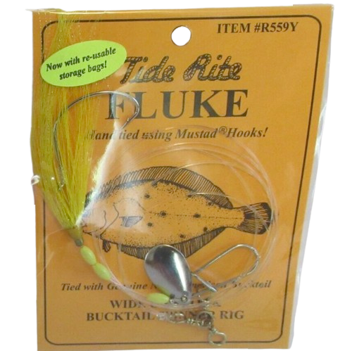 Tide Rite Fluke Rig Yellow Btail W/ Spinner