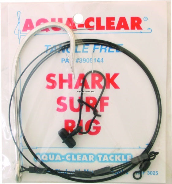 Aqua Clear Double Crimped 100lb Shark Surf Rig w/ Fish Finder