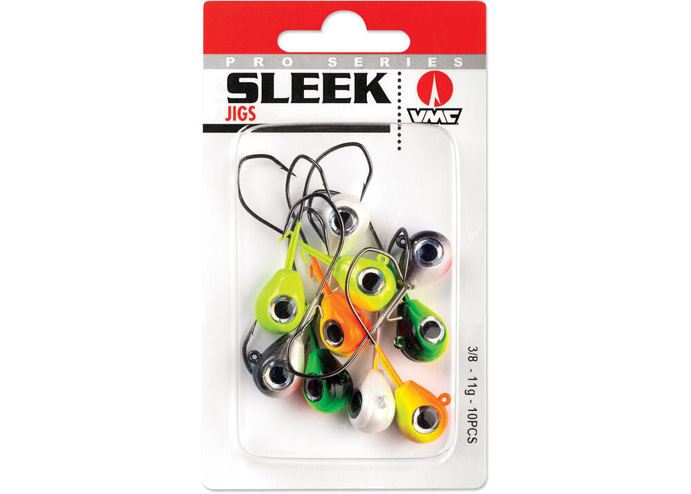 VMC Sleek Jig Kit, 1/2oz #3/0 Hooks, 10 Assorted Colours