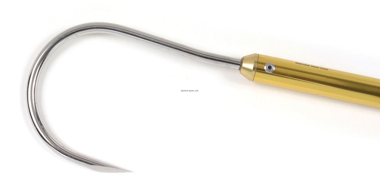 Sea Striker Gold Anodized Aluminum Gaff 4" Stainless Hook 6' Long