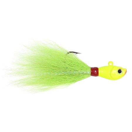 Sea Striker Bucktail Jig 1 oz, Holographic Eyes, Blk Nickel