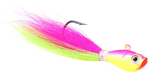 Sea Striker Bucktail Jig 2 oz, Holographic Eyes, Blk Nickel