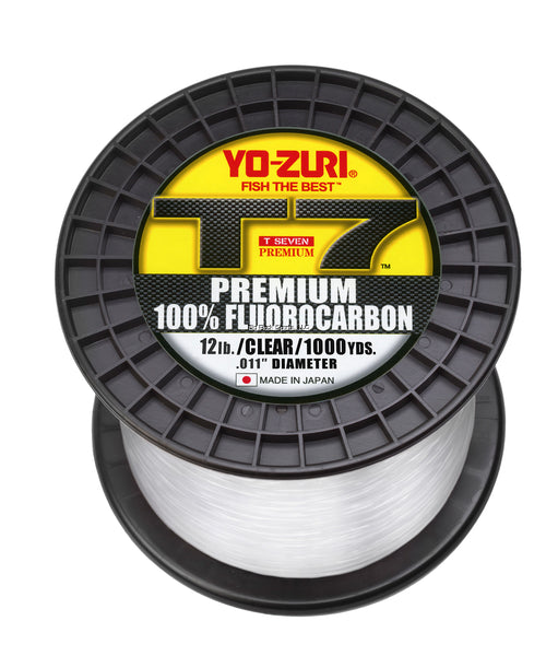 Yo-Zuri T-7 Premium Fluorocarbon Line (6lb-25lb, 1000yd, Clear)