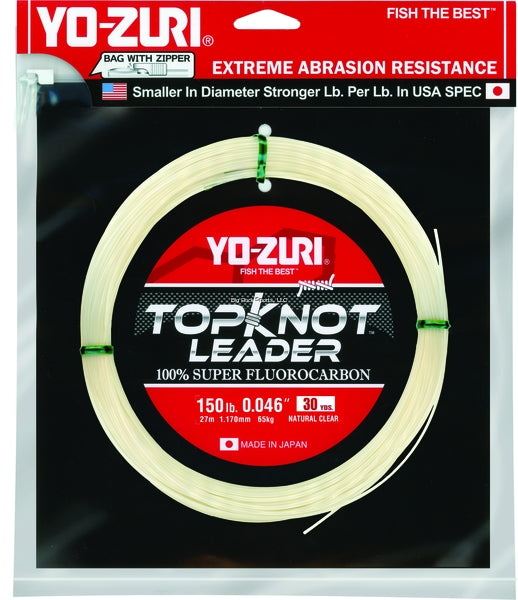 Yo-Zuri TopKnot Fluorocarbon Leader (8-200lb, 30/100yd, Clear/Pink)