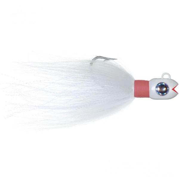 UFSHN Smiling Bucktail Jigs White Silver Flash