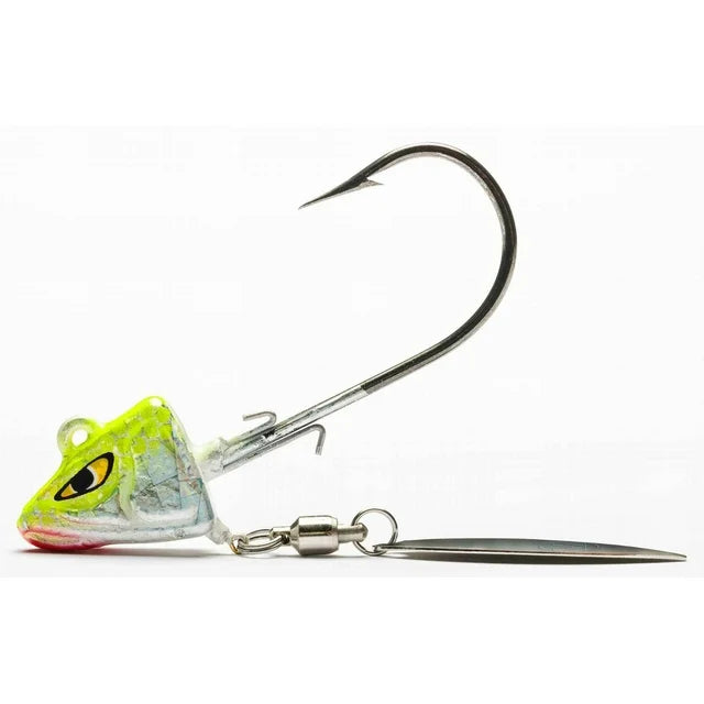 Mustad Underspin Shad, Chartreuse/White, 1/2oz