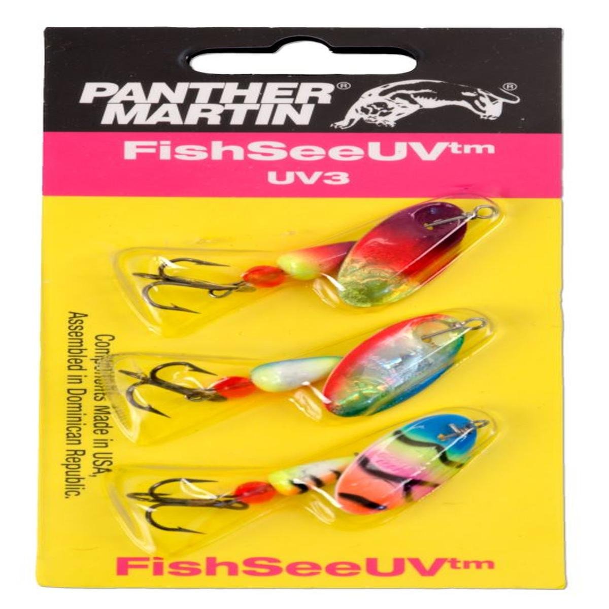 Panther Martin UV3 FishSeeUV Spinner Kit, #4, Assorted, 3/Pack