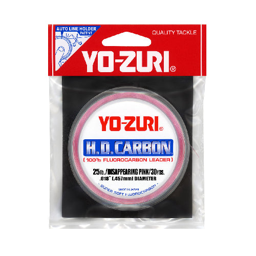 Yo-Zuri HD Carbon 100% Fluorocarbon Leader (4-300lb, 30yd, Disappearing Pink)