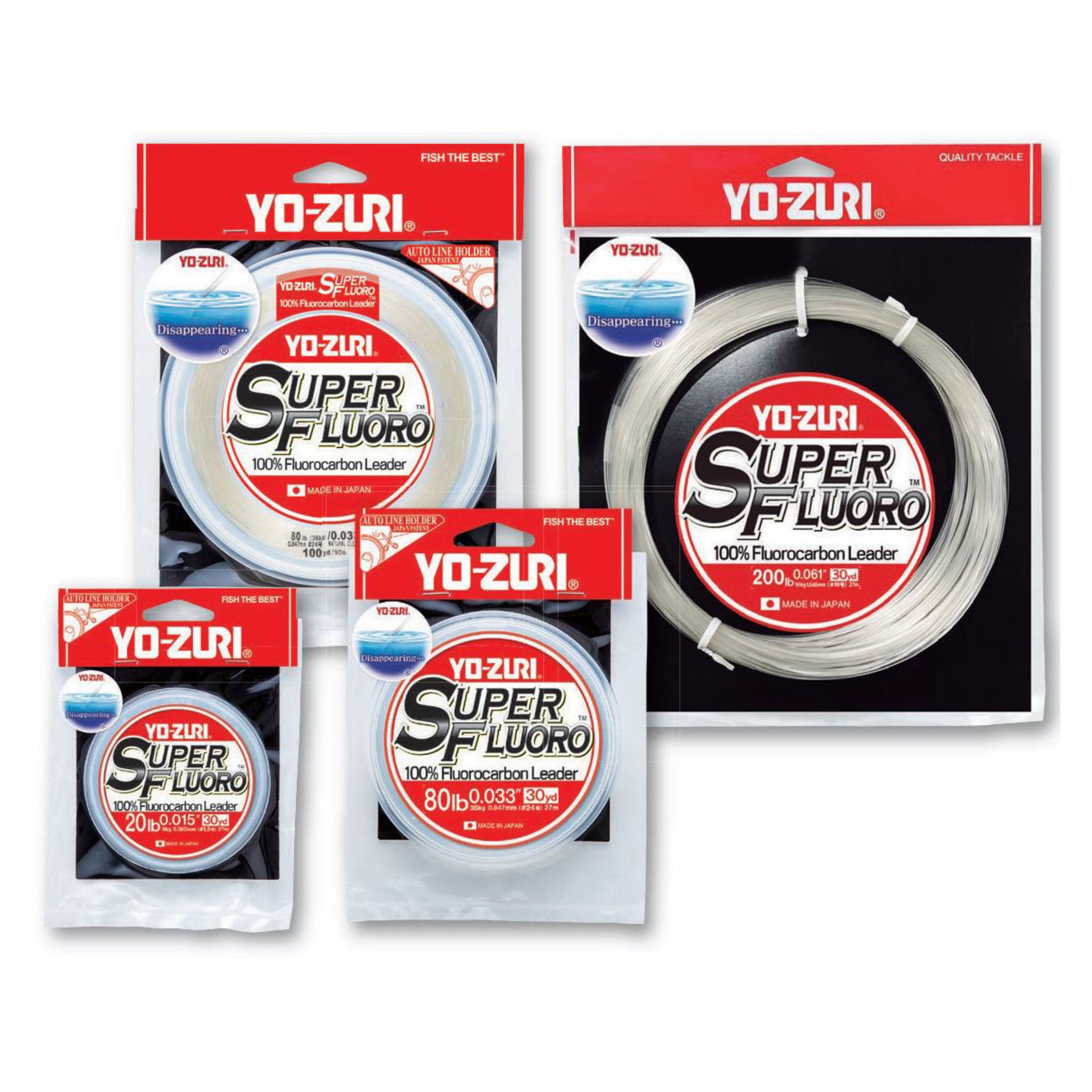 Yo-Zuri SuperFluoro 100% Fluorocarbon Leader (Clear, 4lb-300lb, 30/100yd)