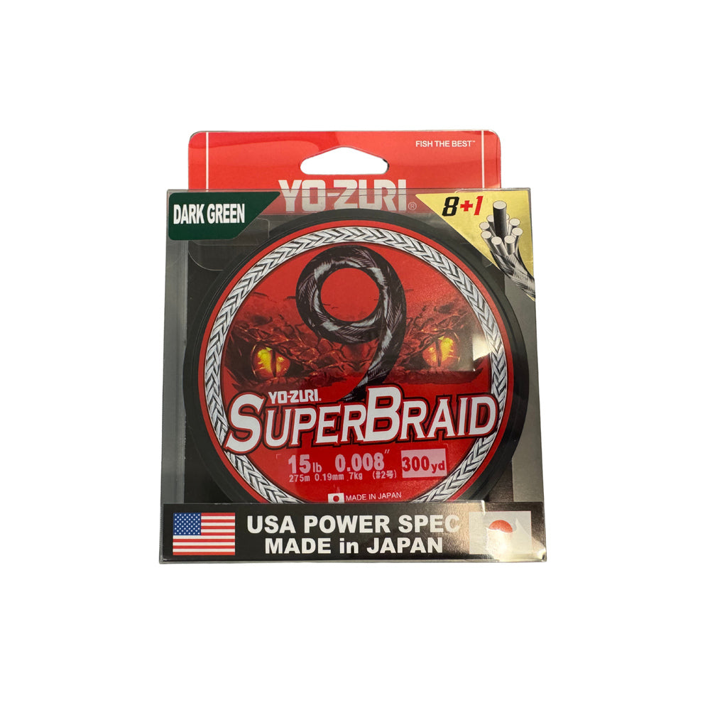 Yo-Zuri SuperBraid 9 Braided Line Dark Green 3000yd